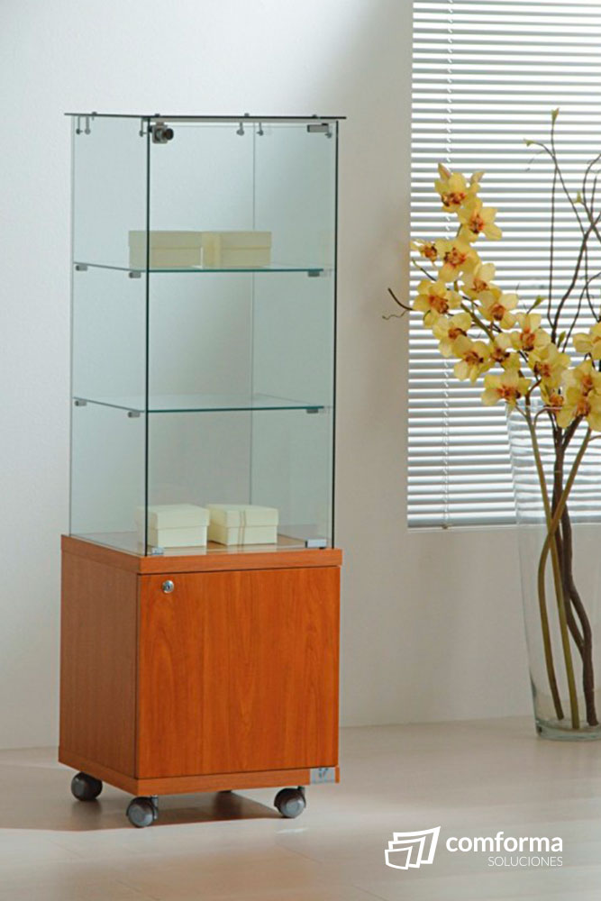 Vitrinas de exposición - Vitrinas de exposición altura 180 cm aluminio  blanco y vidrio